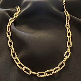 Zincir Model Gold Çelik Kolye-45 cm