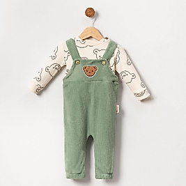 Unısex Bebek Süzeneli Salopet Takım