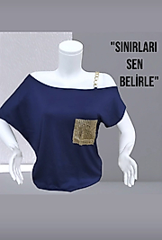 zincir askılı tek omuz bluz
