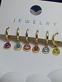 Jade'm Gold Çelik Renkli Damla Küpe