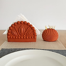 Beton Peçetelik ve Kürdanlık Set