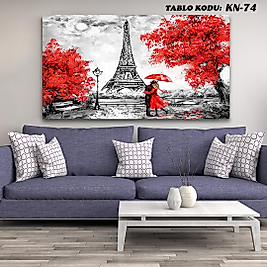 MERCAN MOBİLYA VE AKSESUAR ,70*130 KIRMIZI EYFEL KANVAS TABLO