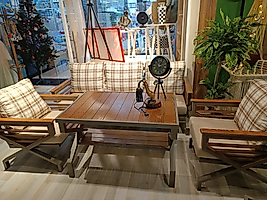 MERCAN MOBİLYA  ÇAYSETİ BAHÇE BALKON OTURMA TAKIMI+3+1+1+2 PUF+2 KIRLENT+ MASA