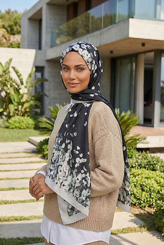 ALFA SİLK ŞAL PASTEL ÇİÇEK DESEN-1