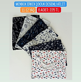 Menbox erkek çocuk iç çamaşırı atlet 11-12 yaş ( 6 adet )