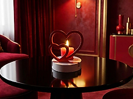 1 SET CONCEPT SİNGLE UNİT HEART KIR ÇİÇEĞİ KOKULU MUMLU LOŞ AYDINLATMA ( BEYAZ & KIRMIZI )