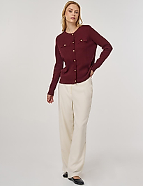 düğme detaylı triko hırka