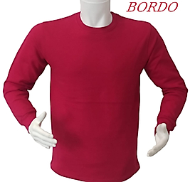 Sweat Kazak- Bisiklet Yaka-Bordo Renk -2 iplik Şardonlu