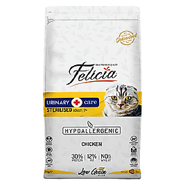 Felicia Urinary & Care Hipoalerjenik Az Tahıllı Tavuk Etli Kısırlaştırılmış Yetişkin Kedi Maması (12 kg)