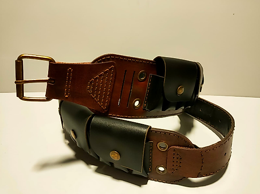 Deri Fişek Kemeri Siyah Renk - ÇIT ÇIT KAPAKLI