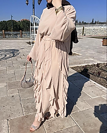 Şifon etekli takım(bej)