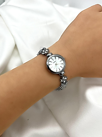 Taş Detaylı Silver Saat