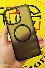 İphone 15 Pro Max Magsafe Mat Siyah Telefon Kılıfı