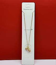 Aşk kuğuları figürlü çelik kolye gold