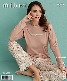 mihra termal 2li sıfır yaka pijama takımı
