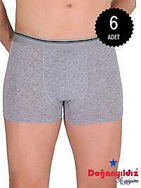 Doğan Yıldız 2810 Likralı Vücudu Saran Boxer Gri 6 lı Paket