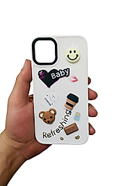 İPhone 11 Baby Ayıcık Kabartmalı Telefon Kılıfı Beyaz