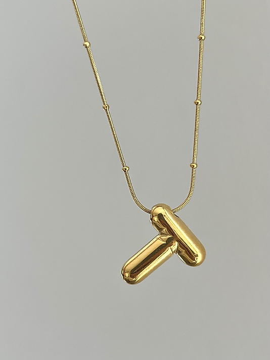 Çelik T Balon Harf Kolye