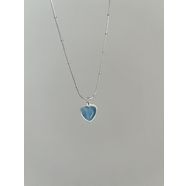 Çelik Mavi Kalp Silver Kolye
