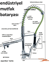 ENDÜSTRİYEL EVYE BATARYASI BÜYÜK BOY MUTFAK BATARYASI SPRALLİ BATARYA