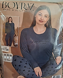 BOYRAZ ÜST UZUN ALT UZUN PİJAMA TAKIMI