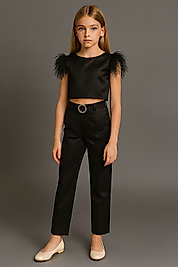 Kız Çocuk Otriş Detaylı İkili Takım