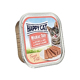 Happy Cat Tavuk Etli ve Somonlu Yetişkin Kedi Konserve Maması (100 g)