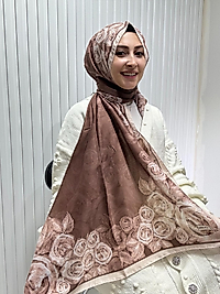 Siyane Desenli Pamuklu Şal
