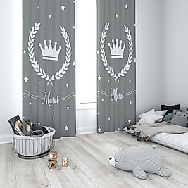 Minibabyrooms Kral Tacı ve Yıldızlar Temalı Fon Perde