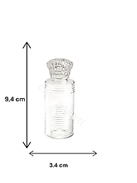 50 cc Yatay Çizgili Plastik Şişe Kristal  kapaklı