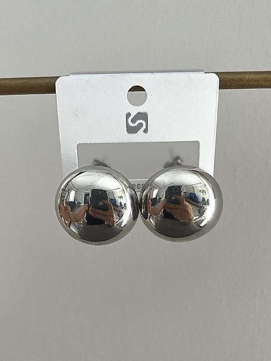 Çelik Silver Top Küpe