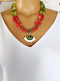 Akik pirit taşı kolye