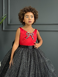 Kız Çocuk Tasarım Fiyonk Detaylı Elbise