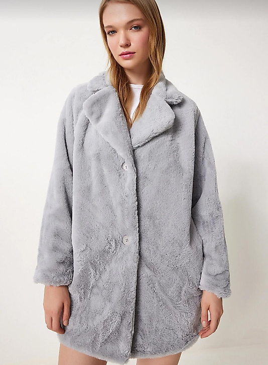 Peluş Kürk Kısa Kaban