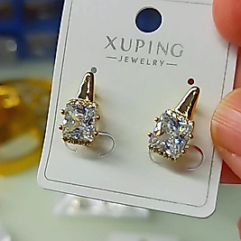 Xuping 14K Baget Taşlı Küpe