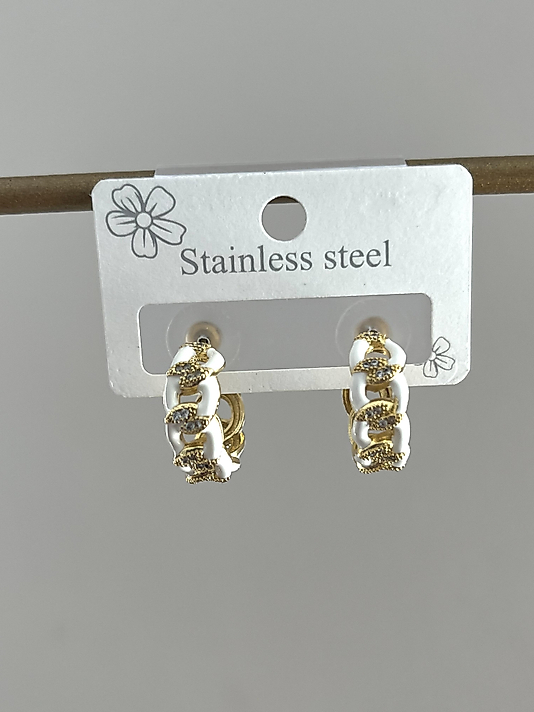 Çelik Beyaz Halka Küpe