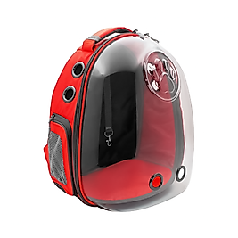 Cattie Şeffaf Kırmızı Taşıma Sırt Çantası (25 x 30 x 40 cm)