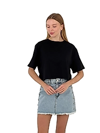 Basic Siyah Crop Tişört