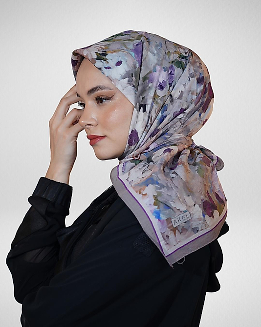 Spring Eşarp Pastel Çiçek Desenli