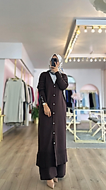 HÂBEL UZUN HIRKA TAKIM KAHVERENGİ