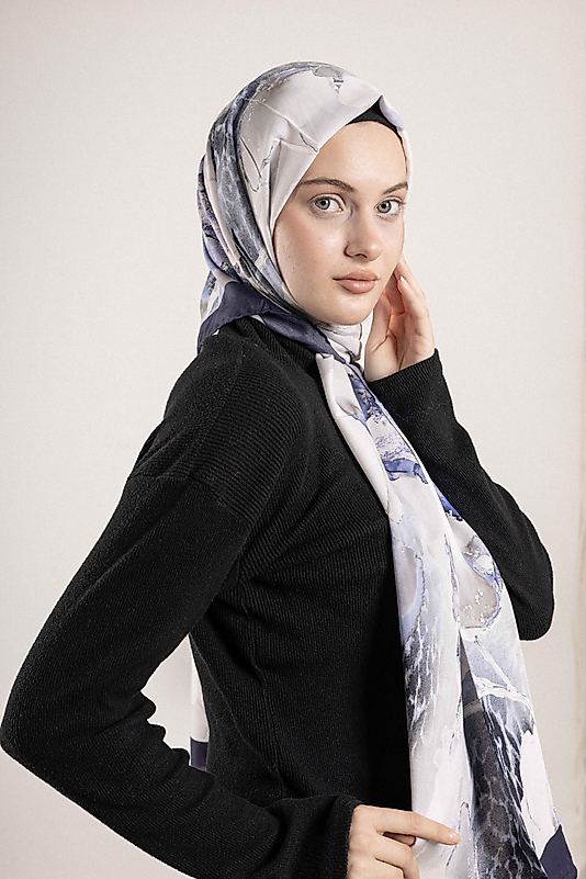 FLOOR İPEK ŞAL EL DİKİŞİ DESEN-1