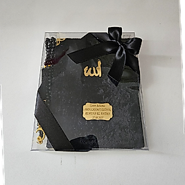 Siyah Kurdeleli Kadife Set