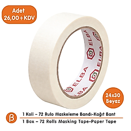 Elba 24x30 Maskeleme Bandı (1 Koli – 72 Adet) | Toptan Maskeleme Bandı