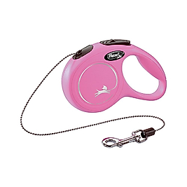 Flexi New Classic Otomatik Göpek Gezdirme Tasması Pembe XS (3 m)