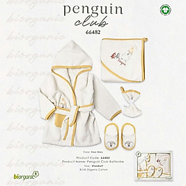 ☘️Organik Penguen Temalı Bornoz Seti