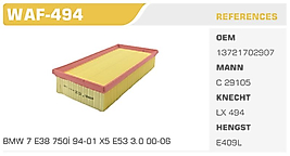 HAVA FİLTRESİ BMW 7 E38 750İ 94-01 X5 E53 3.0 00-06