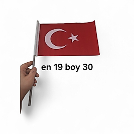 Türk Bayrağı Bez  EN 19 Boy 30