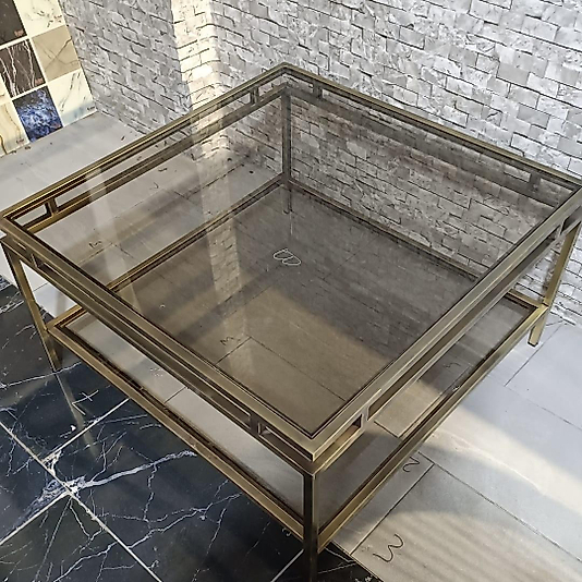 ESKİTME KAPLAMA ORTA SEHPA KOMPLE BRONZ CAM