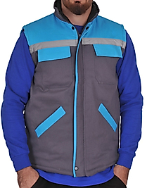 Star Gabardin Teknik İş Yeleği Gri Turkuaz
