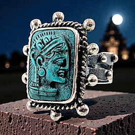 ATHENA KABARTMALI FİRUZE GÜMÜŞ YÜZÜK